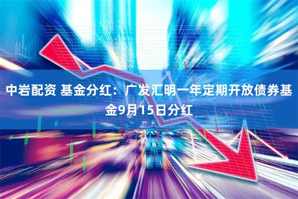 中岩配资 基金分红：广发汇明一年定期开放债券基金9月15日分红